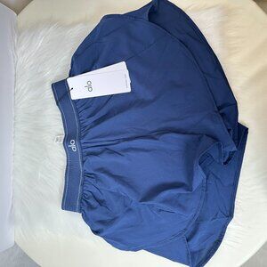 Alo Royal Blue Double-Layer Athletic Shorts, Women's Size S